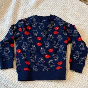Hanna Andersson Bluey Navy Blue Sweatshirt with Red Graphic